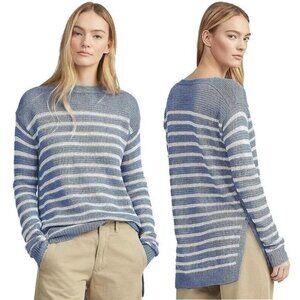 Polo Ralph Lauren Linen Blue White Striped Sweater Size M